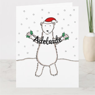 Tarjeta Oso polar de Navidades personalizados