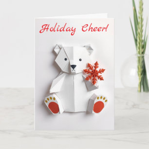 Tarjeta Oso polar de origami más lindo, aspecto de Tempora