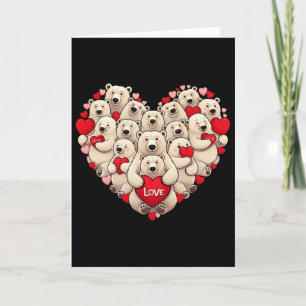 Tarjeta Oso Polar Divertido Corazón San Valentín Oso Polar