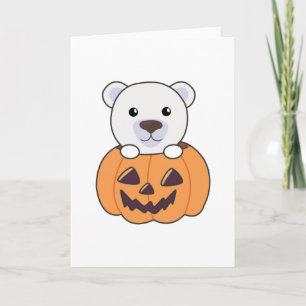 Tarjeta Oso Polar En Calabaza Dulce Osos Polares Felices