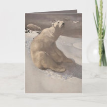 Oso polar en ilustracion de nieve blanco gris marr