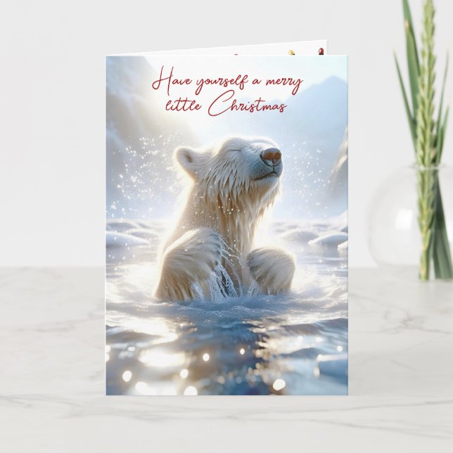 Tarjeta Oso polar navidades (Anverso)