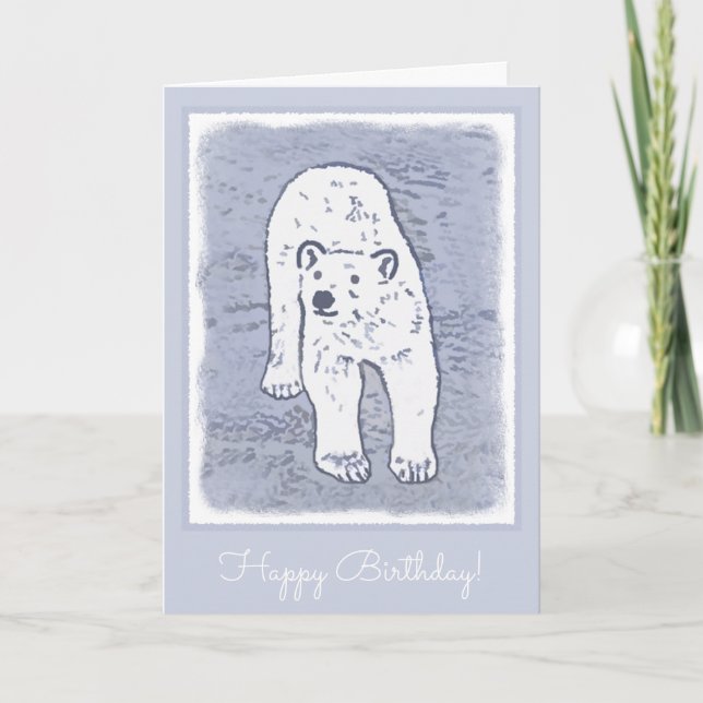 Tarjeta Oso polar sobre pintura de hielo - Arte de vida sa (Anverso)