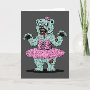 Tarjeta Oso Polar Zombie Bailarina