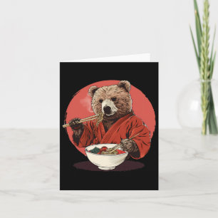 Tarjeta Oso Ramen Kimono Karate Noodles Japoneses Bear Ram