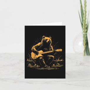 Tarjeta Oso Tocando Guitarra Grizzly Senderismo Camping Ca