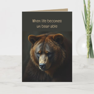Tarjeta Oso Triste Animal Recupérate o Pérdida, Pruebas Di