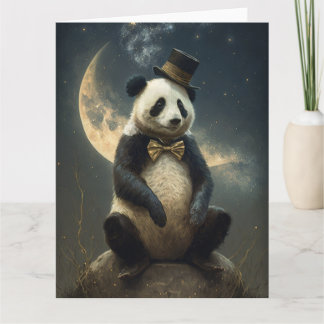 Tarjeta Oso Vintage Moon Panda
