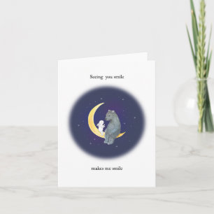 Tarjeta Oso y conejo en el Aniversario de la Luna San Vale