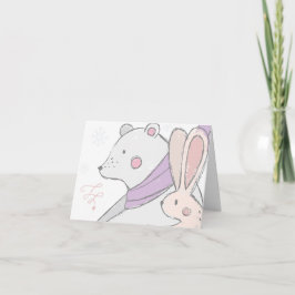 Tarjeta Oso y conejo, en nuestros sueños