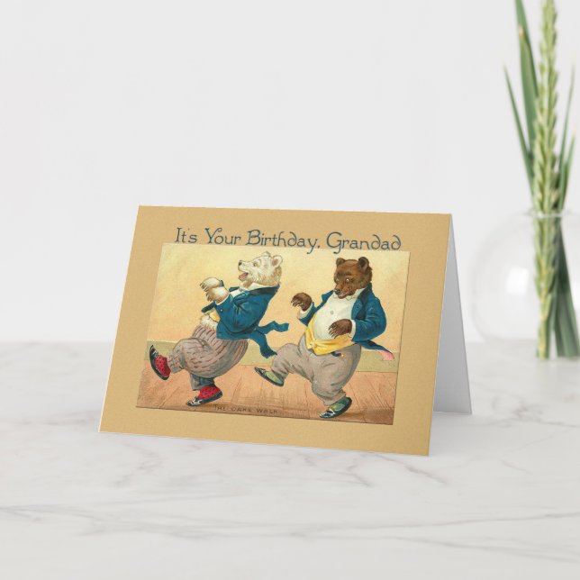 Tarjeta osos bailarines de cumpleaños de grandad (Anverso)