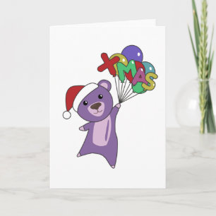 Tarjeta Osos Coloridos Feliz Navidad Animales de Invierno