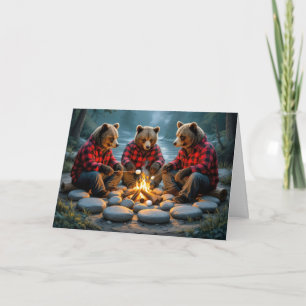 Tarjeta Osos de cumpleaños que recorren los malvaviscos