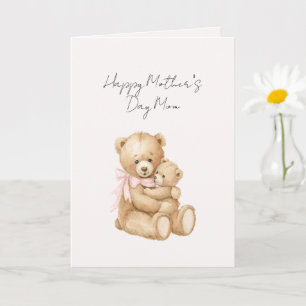 Tarjeta Osos de peluche rosa para el día de la madre