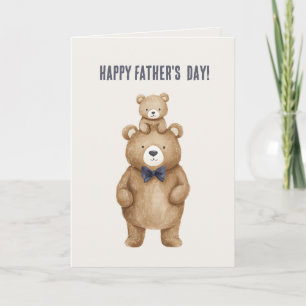 Tarjeta Osos Día del Padre Padre e Hijo