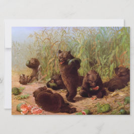 Tarjeta Osos en el parche de sandía (por W.H. Beard)