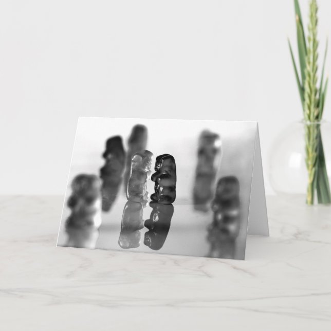 Tarjeta Osos Gummy blancos y negros (Anverso)