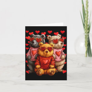 Tarjeta Osos Lindos Con Singles Del Día De San Valentín Co