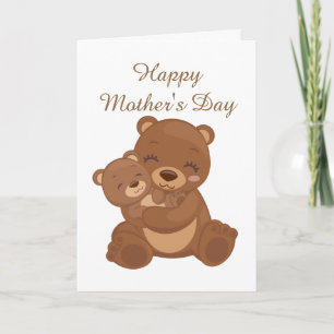 Tarjeta Osos lindos del día de la madre festivo