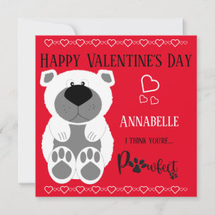 Tarjeta Osos polares con corazones personalizados lindos F