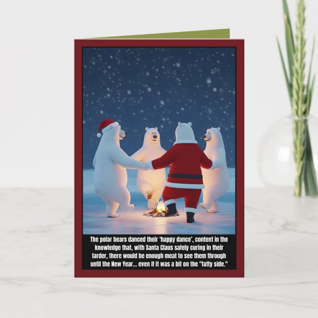 Tarjeta Osos polares divertidos de Navidad (Anverso)