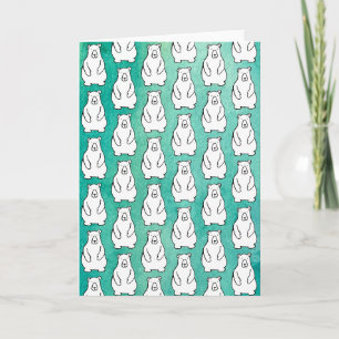 Tarjeta Osos Polares Grizzly de Dibujos Animados Divertido