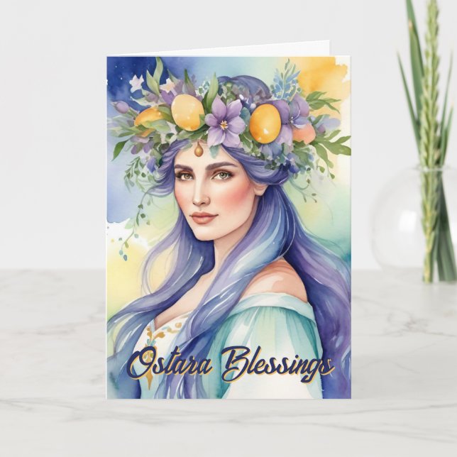 Tarjeta Ostara Goddess Spring Equinox Sabbat Wicca Holiday (Anverso)