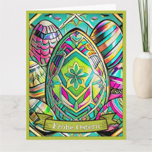 Tarjeta Ostermotiv farbiger Personalizado mit Ostereier 13