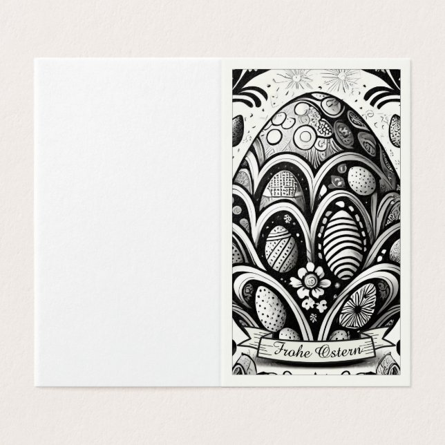 Tarjeta Ostermotiv monocromo Personalizado mit Ostereier 1 (Exterior desplegado)
