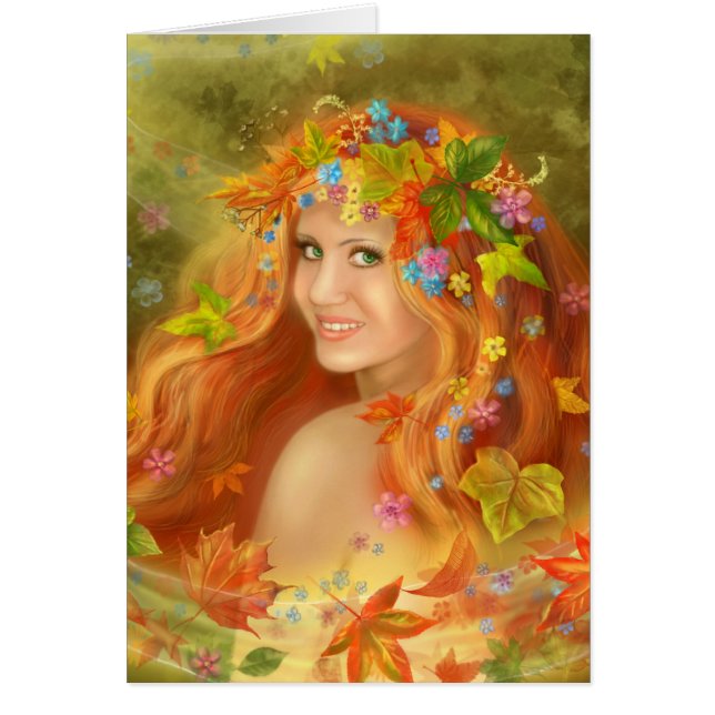Tarjeta "Otoño" (Frente)