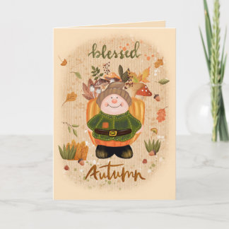 Tarjeta Otoño Adorable y Cuto