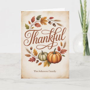 Tarjeta Otoño Agradecido Personalizado