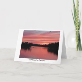 Tarjeta Otoño al atardecer en el lago Pine