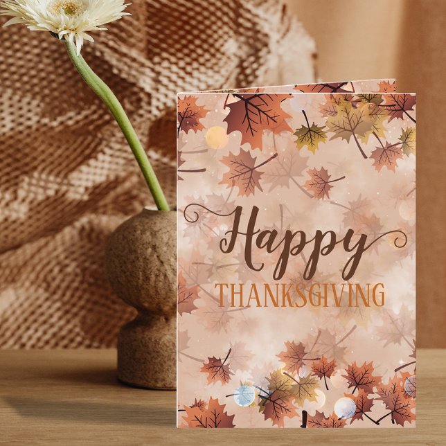 Tarjeta Otoño Brown deja feliz Acción de Gracias (Subido por el creador)