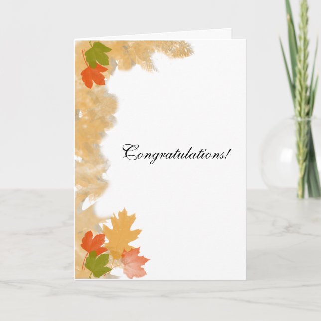 Tarjeta Otoño Cae Felicitaciones Bodas (Anverso)