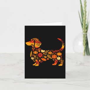 Tarjeta Otoño Calabaza Caída Dachshund Mujeres Acción de G