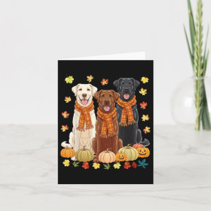 Tarjeta Otoño Calabaza Labrador Retriever Día de Acción de