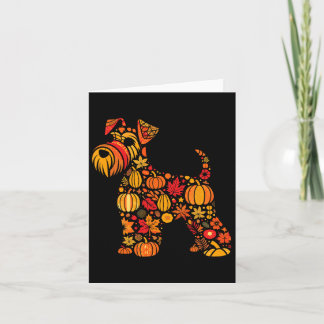 Tarjeta Otoño Calabaza Miniatura Schnauzer Día de Acción d