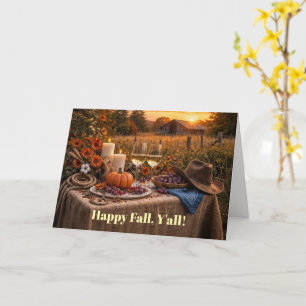 Tarjeta Otoño Country Western Barn Campestre