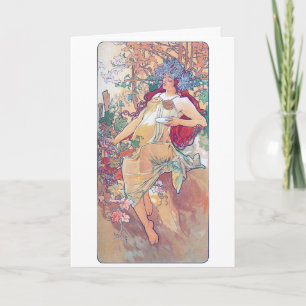 Tarjeta Otoño (Cuatro Estaciones), Alphonse Mucha