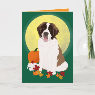 Tarjeta Otoño de Halloween de Saint Bernard