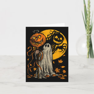 Tarjeta Otoño de la calabaza de Halloween deja arte gráfic