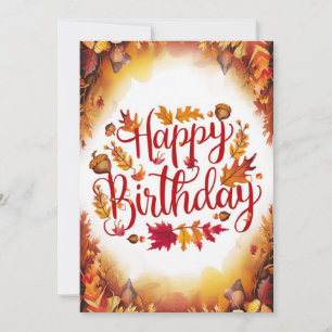 Tarjeta Otoño de otoño feliz cumpleaños