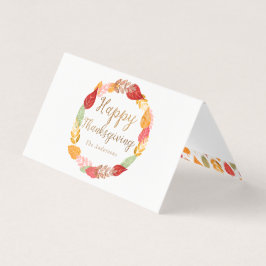 Tarjeta Otoño deja feliz día de Acción de Gracias