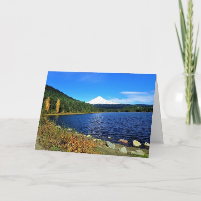 Tarjeta Otoño en el lago Trillium, OR (Anverso)