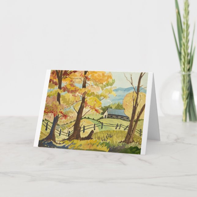 Tarjeta Otoño en la granja (Anverso)