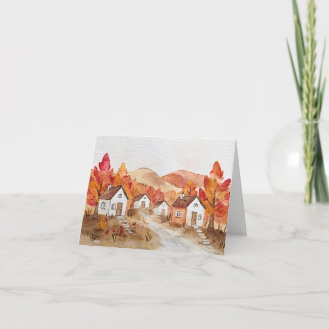 Tarjeta Otoño en Virginia Watercolor (Anverso)