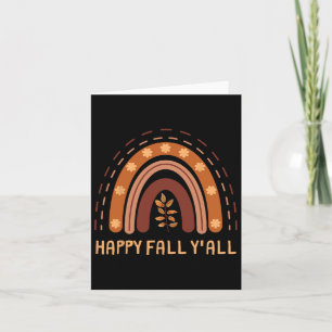 Tarjeta Otoño Feliz a Todos Arcoíris Hojas de Arce Otoño 