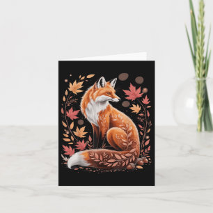 Tarjeta Otoño Floral Fox Cae Boho Animal Nature Lover Te