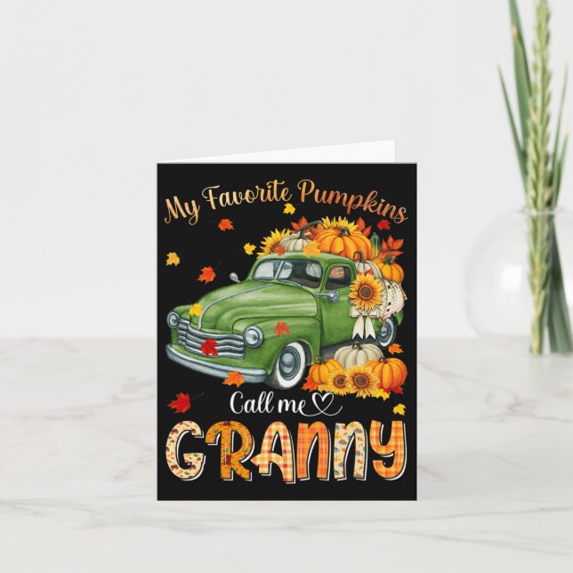 Tarjeta Otoño Halloween Cae Mi Calabaza Favorita Me Llama (Anverso)